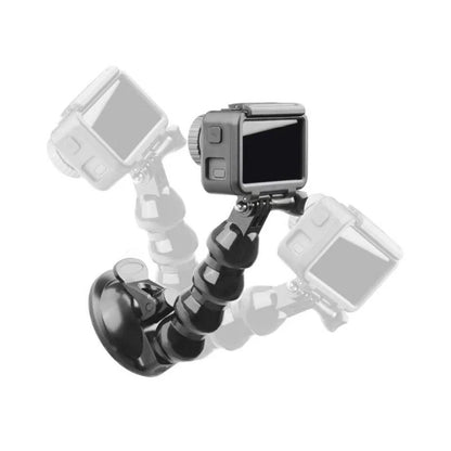Suction Cup Car Mount with Tripod Adapter — Phone & GoPro Holder for Action Cameras
