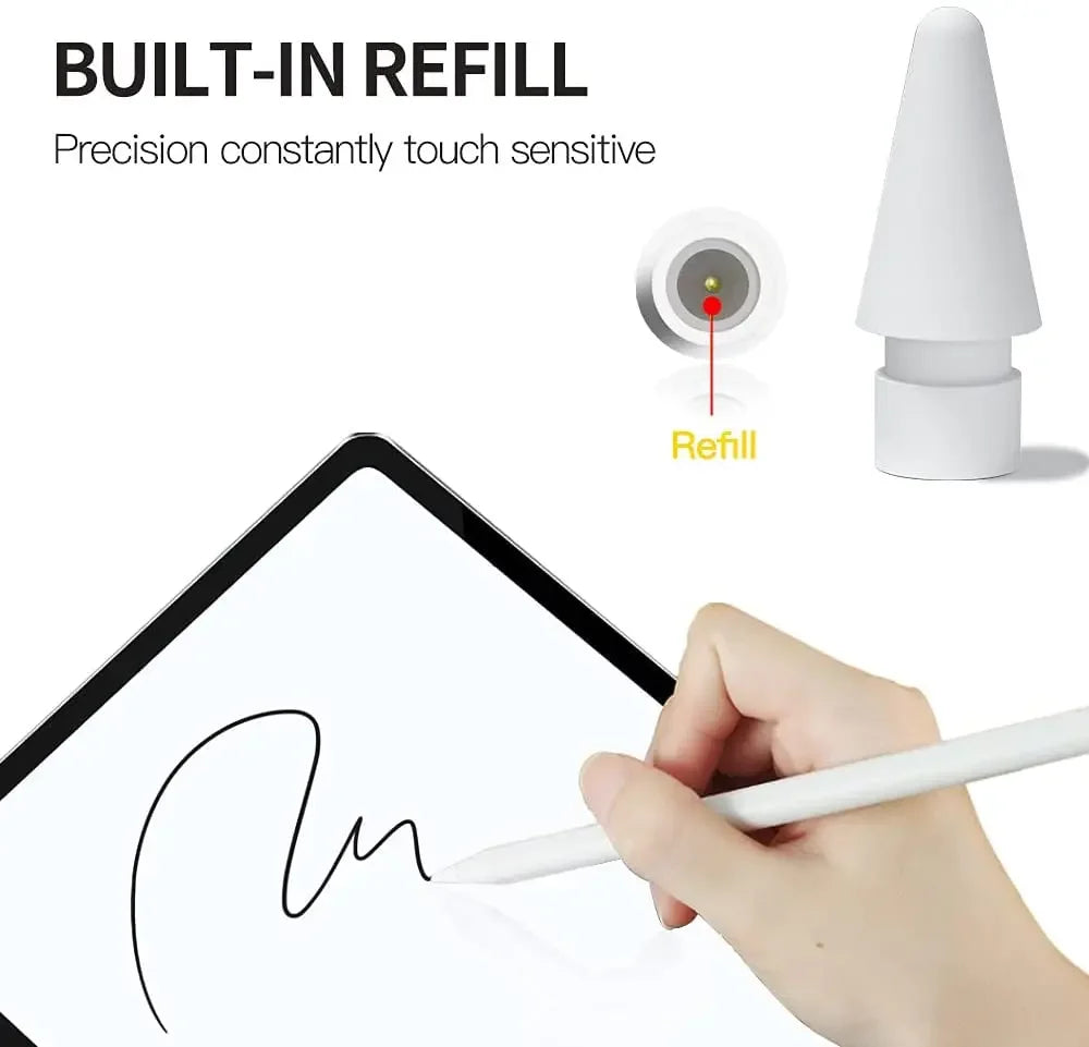 Replacement Pencil Tips for Apple Pencil 1st & 2nd Gen – Smooth Spare Nibs for iPad Pro Stylus