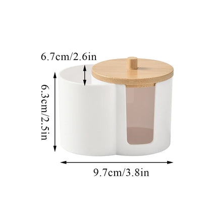 Cotton Round Pad & Powder Puff Holder – Dustproof Portable Makeup Organizer Box for Home, Durable Bathroom Storage Jar