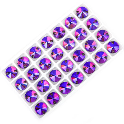 Crystal Rhinestone Flatback Beads - AB Round Shell Gems for DIY Crafts, Clothing & Wedding Decoration