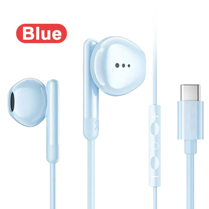Type-C Wired Headphones for Samsung Galaxy – USB-C In-Ear Earphones HiFi Bass Stereo for S24, S23, S22, A53, A52, Note 20