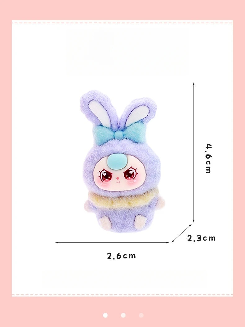9pcs Babythree Dimoo Anime Flocked Action Figures Decorative Pendant Kawaii Desktop Dolls Toy Gifts