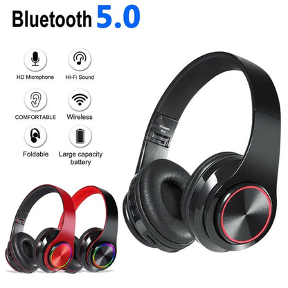 Wireless TV Headphones – Foldable Bluetooth Helmets, Waterproof Carry Bag, Gaming & Music Headset with Mic for PC & Tablet