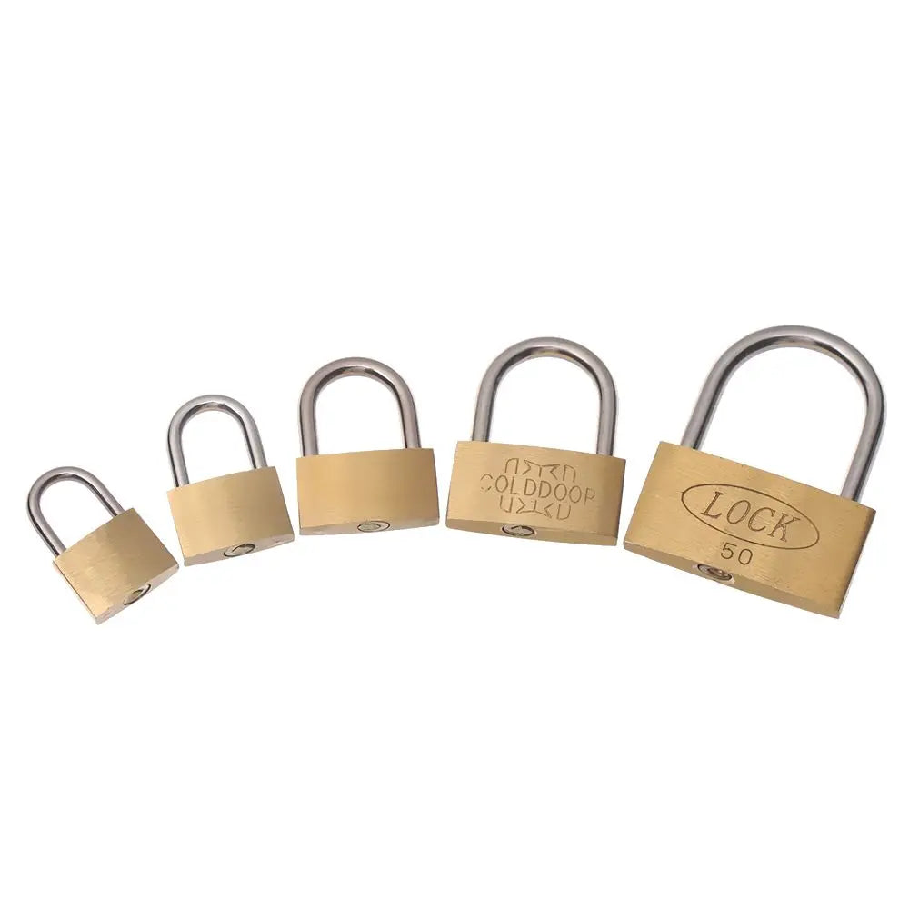 Copper Padlock Small Locks – Luggage, Case, Locker Security with 3 Keys (20mm-50mm) for Home & Hardware Use