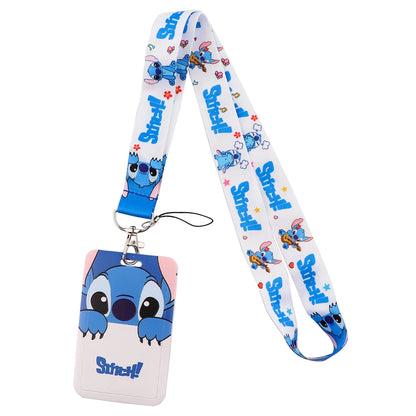 Cute Alien & Angel Cartoon Credential Holder Lanyard for Key, Card Badge & Gym Accessories