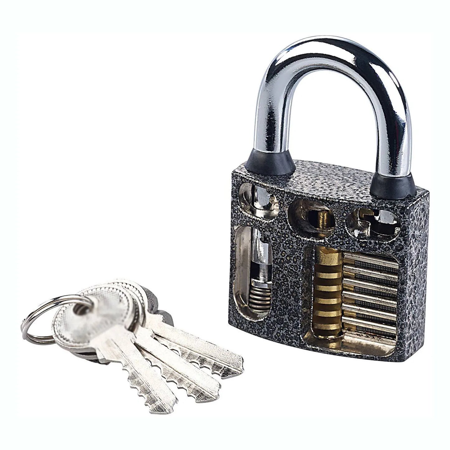 Transparent Locksmith Practice Lock - Visible Cutaway Mini Padlock Training Tool for Lock Picking Skills and Hardware Practice