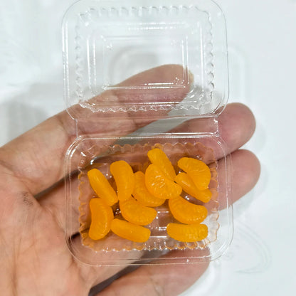 Miniature Dollhouse Food Set – Simulated Fruits & Vegetables for BJD & Blythe Dolls (Grape, Meat, Orange, Radish)
