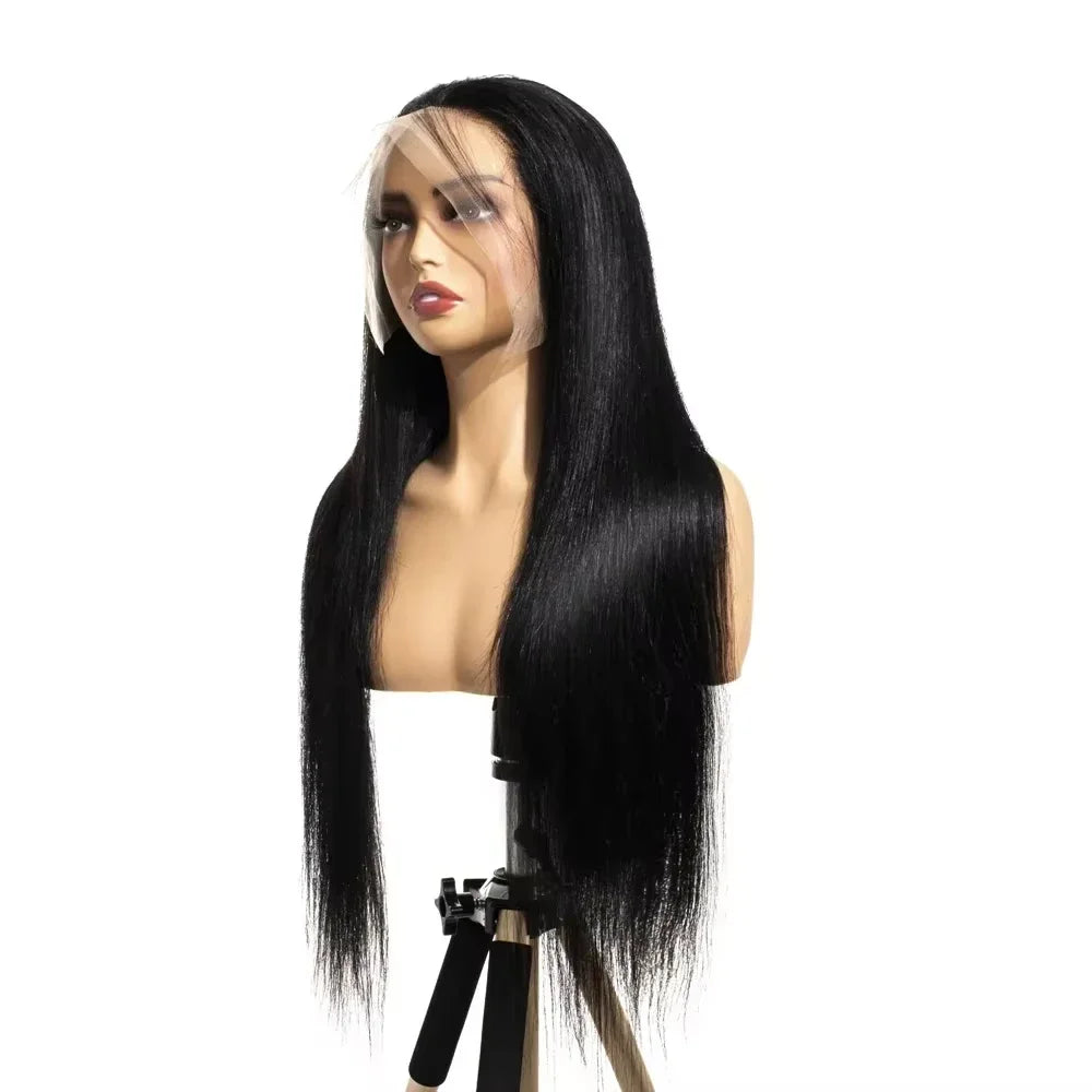 36-38 Inch HD Transparent Lace Front Wig – 13x6 & 5x5 Glueless Bone Straight Human Hair, 200 Density