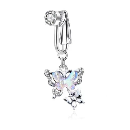 Faux Snake Belly Ring – Fake Clip-On Umbilical Navel Piercing, Belly Button & Cartilage Body Jewelry