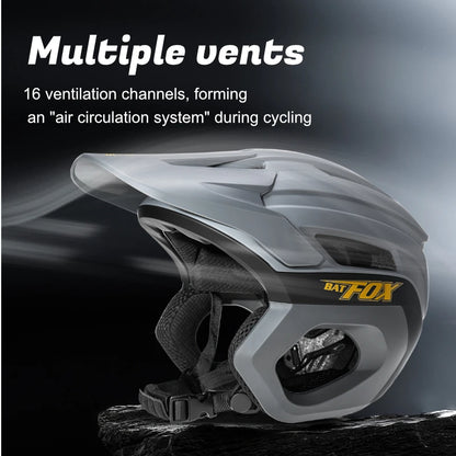 BATFOX 3/4 Cycling Helmet – Off-Road MTB Road Bike Helmet for Men & Women, Three-Quarters Protective Safety Gear for Outdoor Sports Riding
