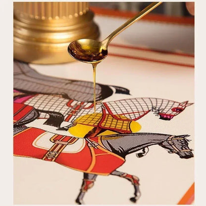 New Light Luxury Nordic Style Leather Placemat - PVC Waterproof & Oil-Proof Table Mat, Disposable Anti-Scald Western-Style Placemat