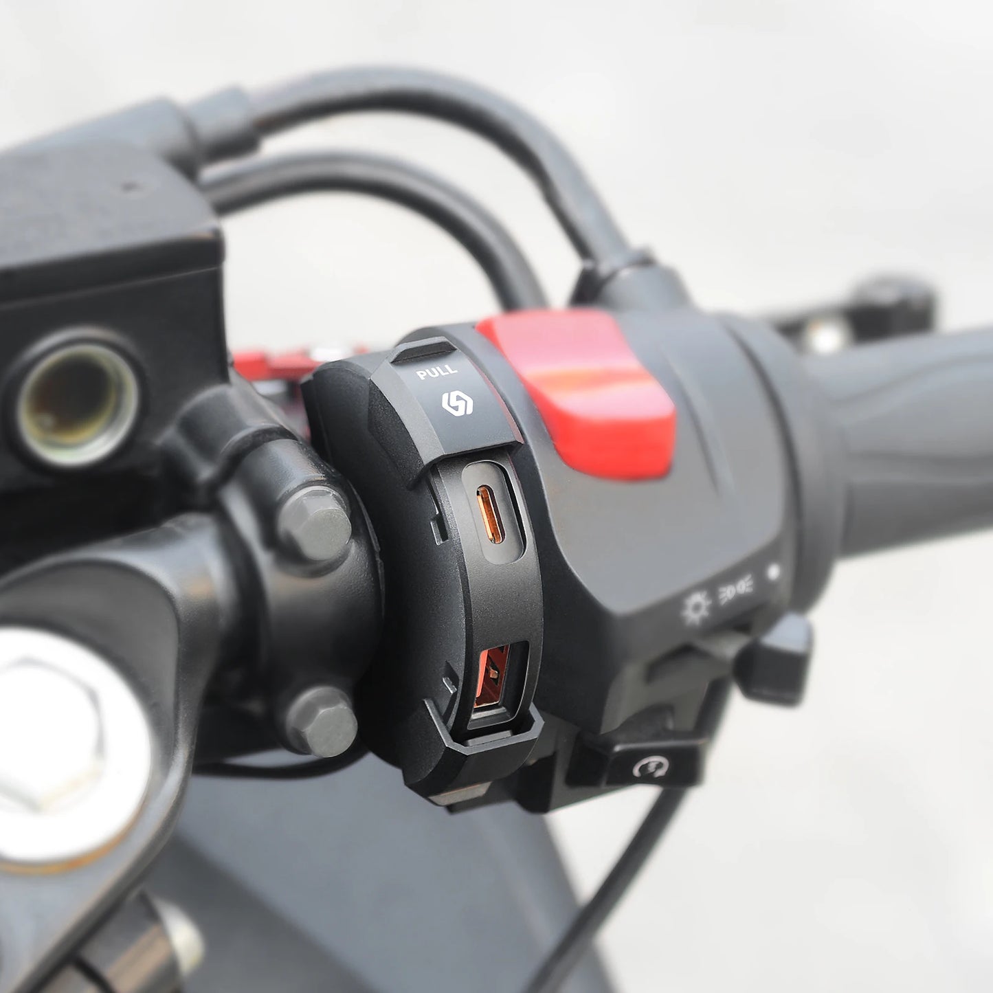 48W Quick Charge PD & QC3.0 Motorcycle USB Charger – Waterproof Handlebar Mount, 12V-24V Power Adapter