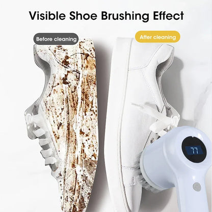 Cordless Electric Spin Scrubber with 5 Brush Heads - IPX7 Waterproof Rechargeable Cleaning Brush for Bathroom Tiles, Showers, and Grout