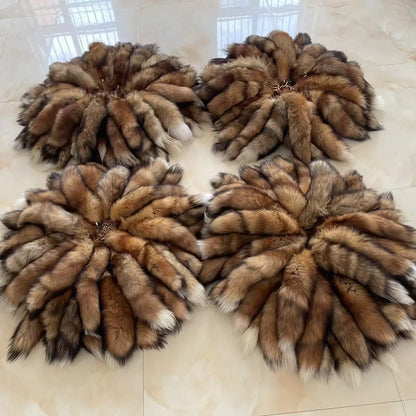 Real Fox Fur Tail Keychain – Large Natural Fur Pendant for Cosplay, Bags, Cars, and Women