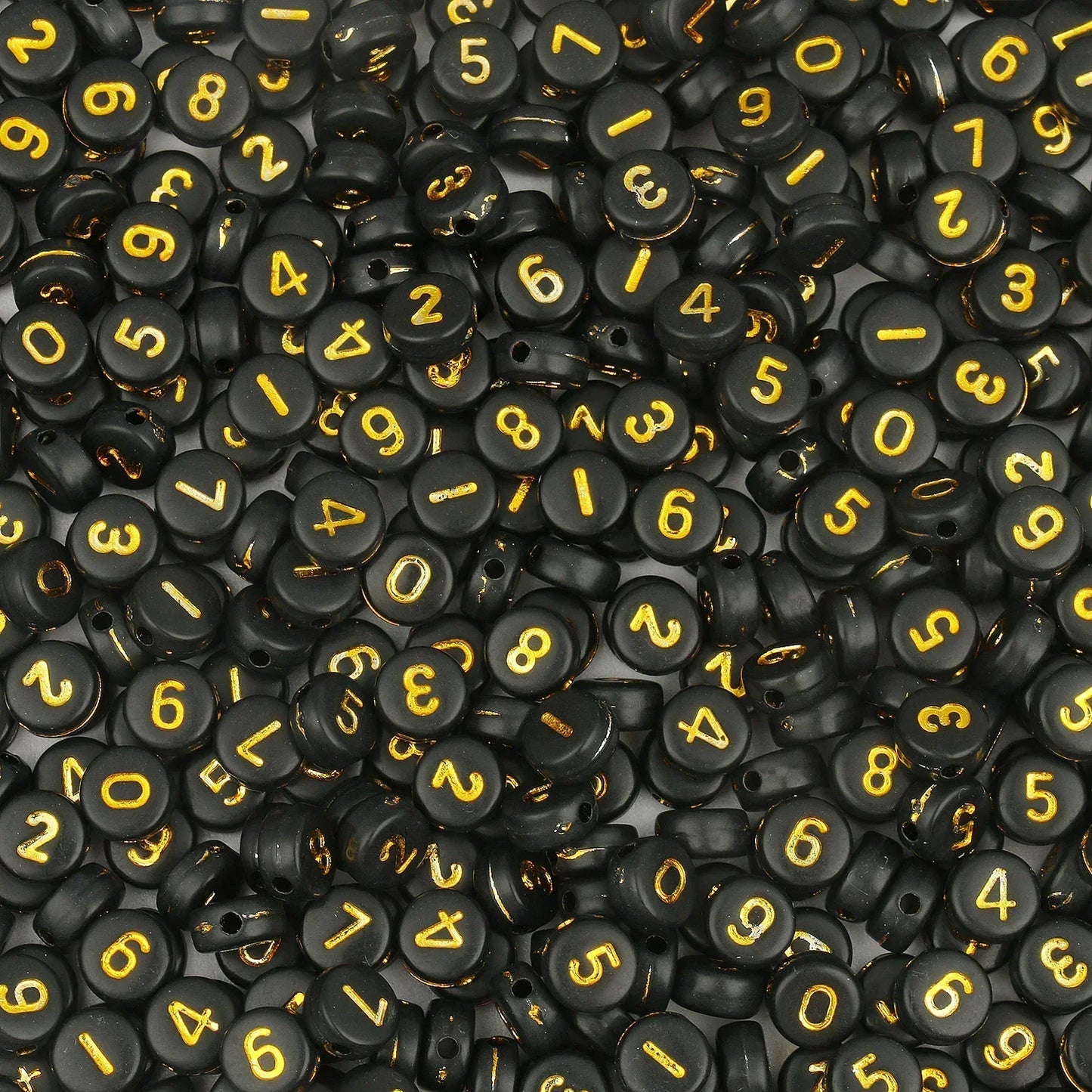 A-Z Alphabet Beads Set - 100-500pcs Black Gold Acrylic Letter Beads for DIY Jewelry Making Charm Bracelets Accessories