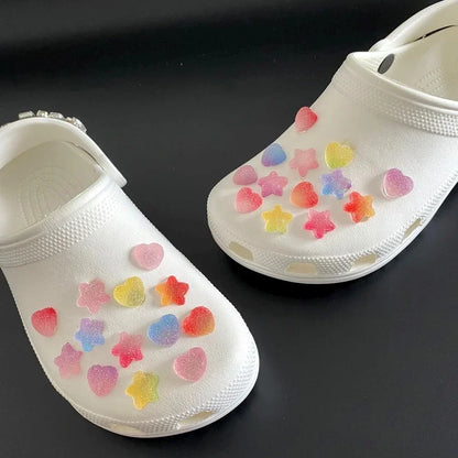 Candy Love Shoe Charms - Fashion Hole Shoe Decorations Accessories Set for Kids Party & Holiday Gifts