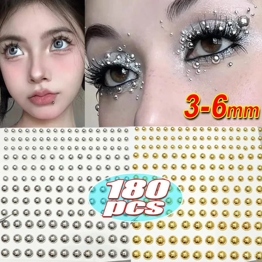 180PCS Non-Piercing Body Jewelry Stickers – Waterproof Self-Adhesive Fake Lip, Nose, Eyebrow & Belly Button Nails