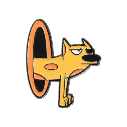 Colorful Cat & Dog Anime Brooch – Cartoon Pin for Clothing, Collars, and Film & TV Accessories
