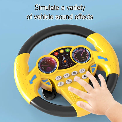 Kids Steering Wheel Toy - Creative Educational Car Driving Pretend Play Gift for Children Holiday Fun