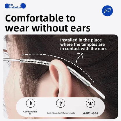 Anti-Slip Silicone Glasses Ear Hooks – Sport Eyewear Retainer Grips, Non-Slip Frame Holders to Prevent Glasses Falling Off