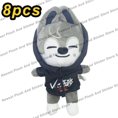 20cm Kawaii Skzoo Plush Toy Set – 8pcs Cartoon Stuffed Animals for Kids, Room Decor & Gifts