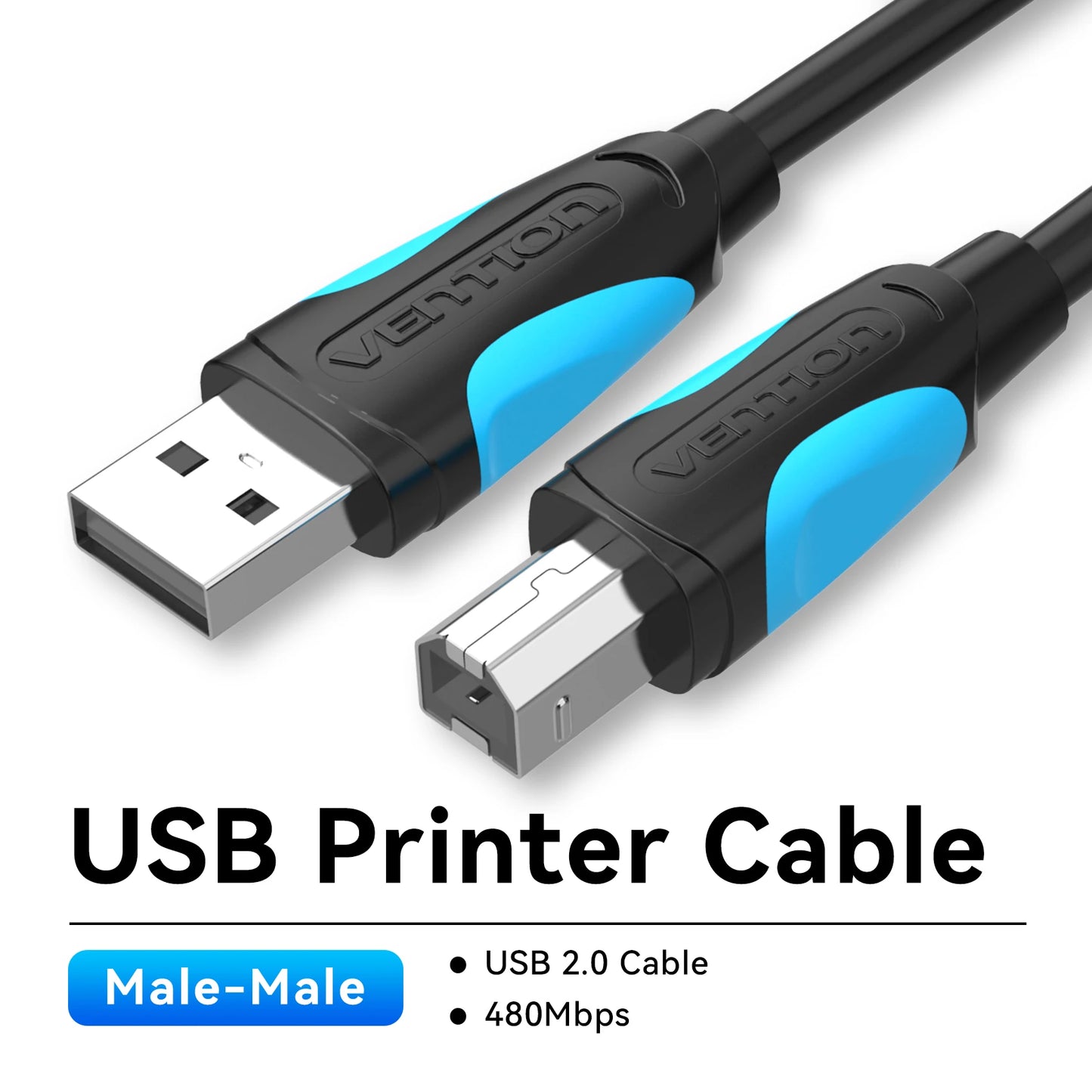 Vention USB Printer Cable USB 3.0 Type A to B Male Cord for Canon Epson HP Label Printers and DAC Devices