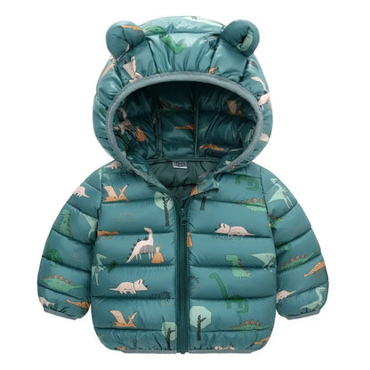 Baby Lightweight Hooded Down Jacket – Warm Zipper Coat for Boys & Girls (0-5 Years), Winter Outerwear Gift