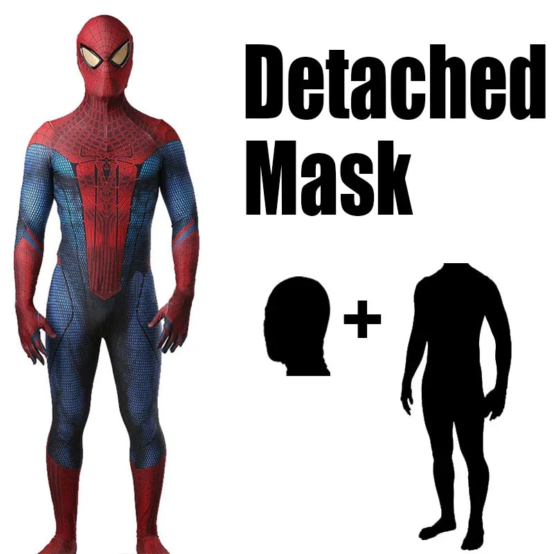 TASM1 Spider-Man Cosplay Bodysuit - Superhero Spandex Zentai Halloween Costume for Adults
