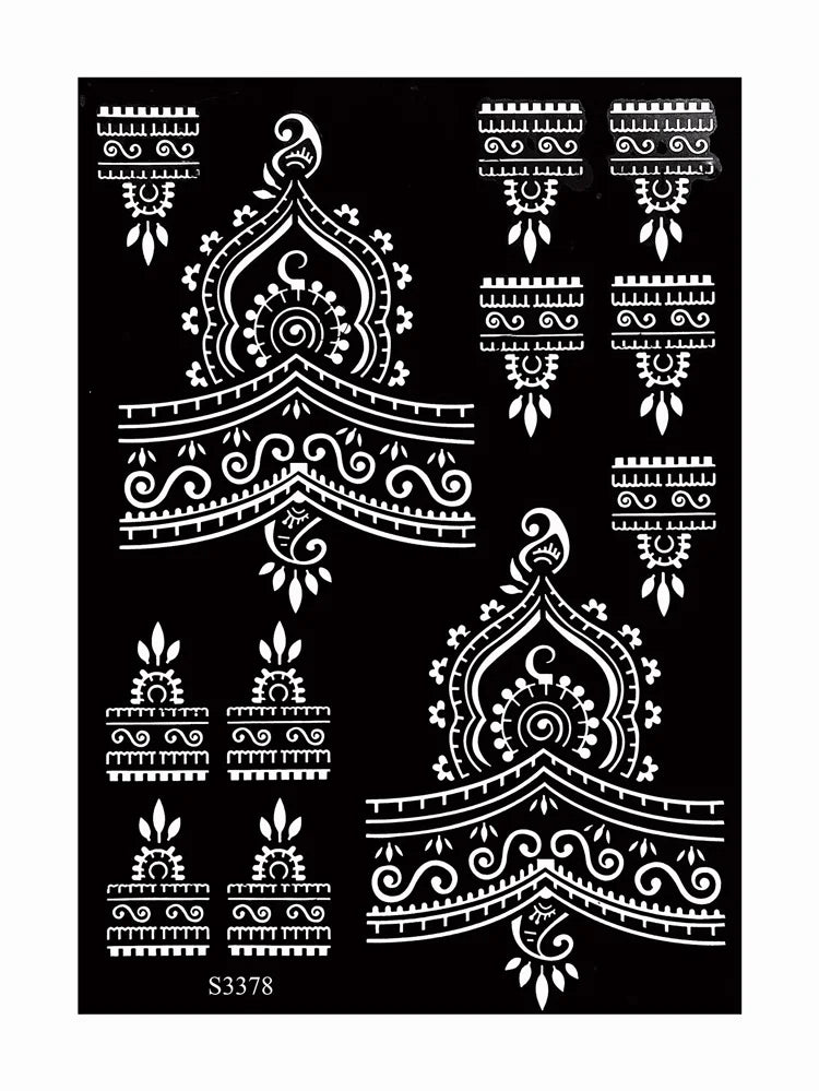 Reusable Henna Stencil Templates for Hand & Body – Floral Tattoo Stencils for Women, Weddings & Festivals Body Art Makeup Tools