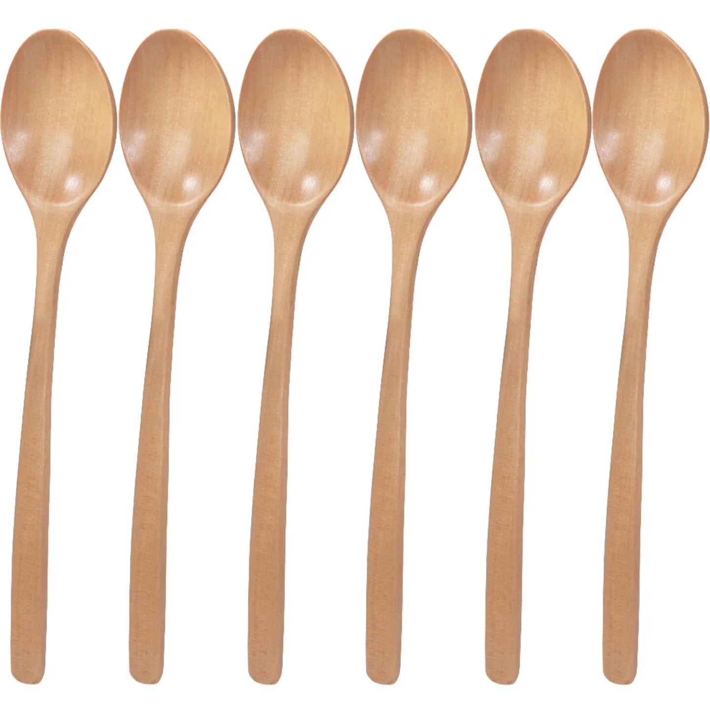 6-Piece Bamboo Wooden Spoon Set – 9” Korean Style Natural Wood Spoons for Soup, Cooking & Mixing