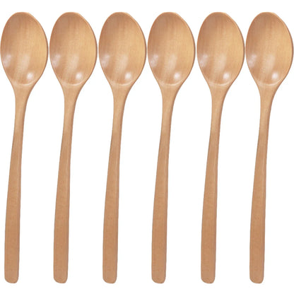 6-Piece Bamboo Wooden Spoon Set – 9” Korean Style Natural Wood Spoons for Soup, Cooking & Mixing