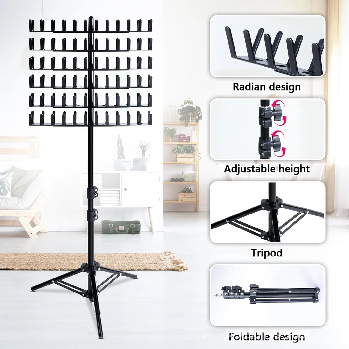 Hair Braiding Rack | 2-Sided Adjustable Height Braid & Hair Extension Holder for Salon & Home Use