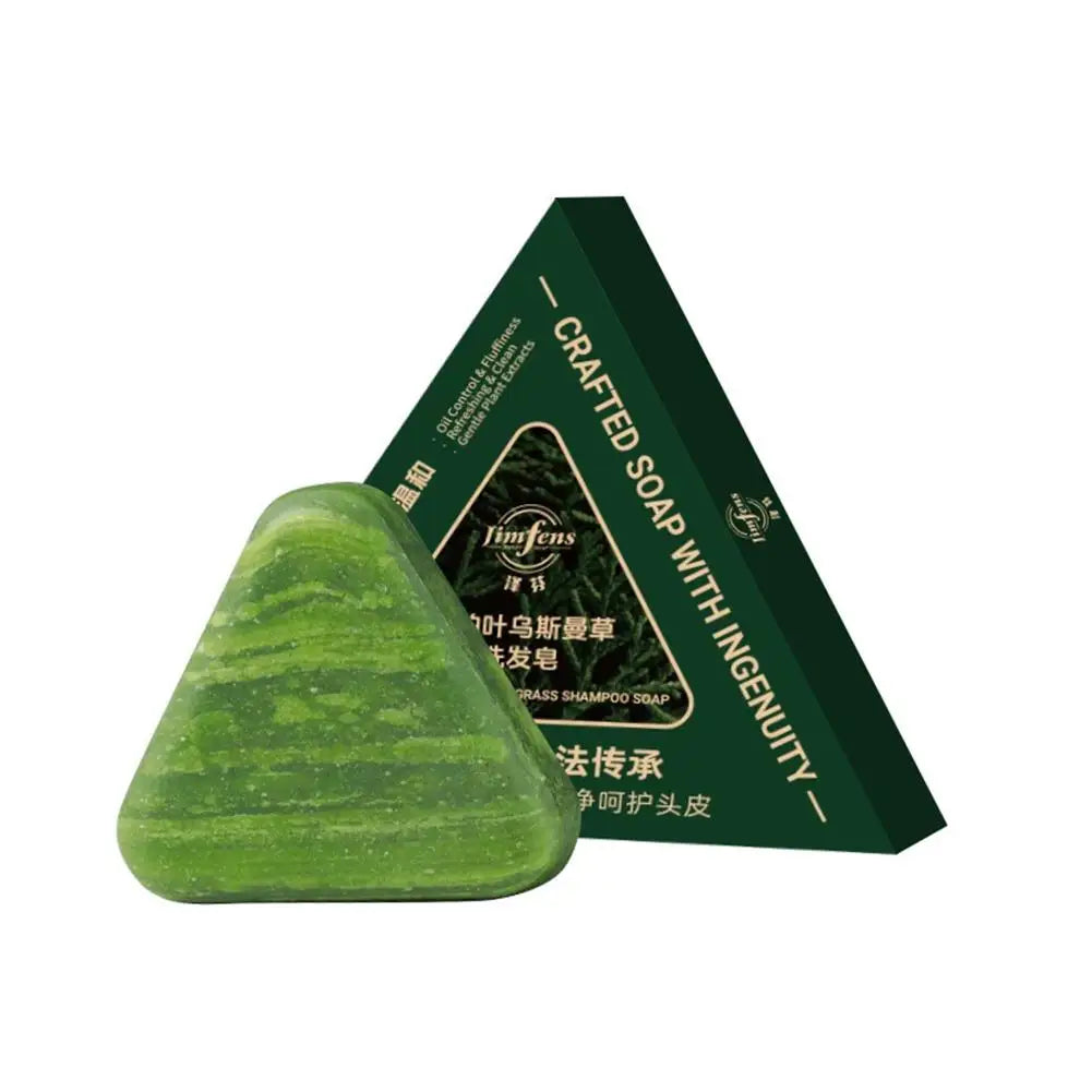 Usman Grass Herbal Shampoo Soap - Cypress Leaf & Polygonatum Extract for Oil Control and Scalp Care