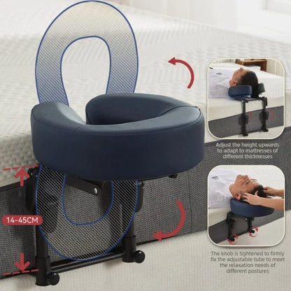 Adjustable Cervical Neck Massager Headrest - Ergonomic Portable Massage Device for Home, Salon, Spa & Travel