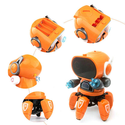 Dance Music Robot Octopus Toy – 6-Claw Spider Vehicle Robot with Lights & Sound, Early Education Birthday Gift for Kids