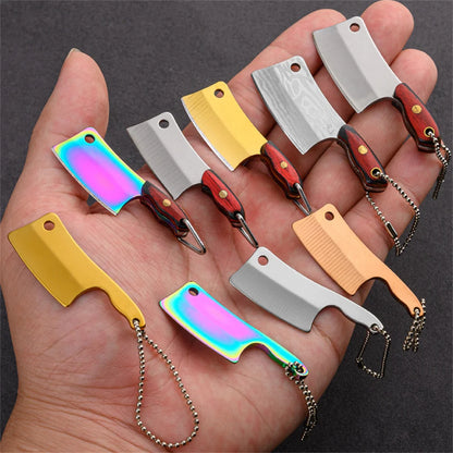 Mini Kitchen Knife Keychain - Portable Wine Bottle Opener & Paper Cutter EDC Fixed Key Chain Pendant for Women
