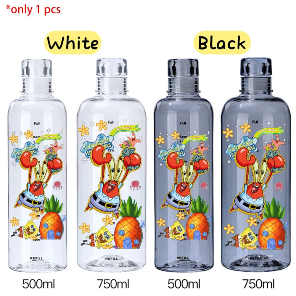 SpongeBob Graduated Water Cup - 500ml/750ml BPA-Free Plastic Bottle