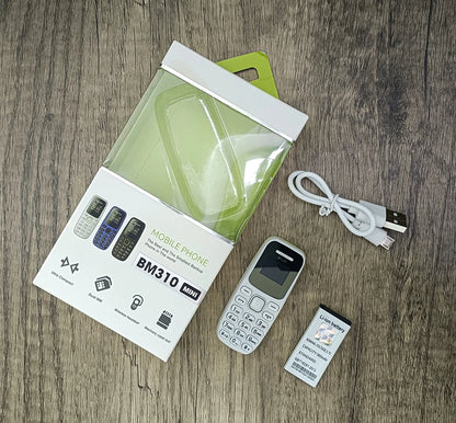 BM310 Small Mobile Phone | Unlocked Dual SIM, Bluetooth, Low Radiation, Automatic Call Recording & Compact Design