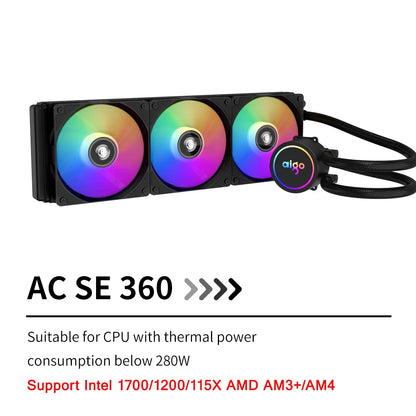 Aigo ACSE Water Cooling CPU Cooler – 120/240mm RGB Fan Liquid Heatsink Radiator for LGA 2066/2011/1151/1155/AM3+/AM4