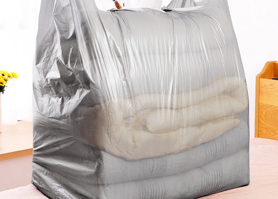 10PCS Large Plastic Storage Bags — Thick Moving & Organizer Bags for Clothes, Toys, Bedding, Duvets