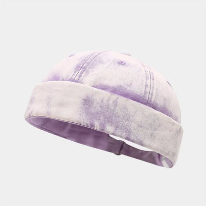 Cotton Print Docker Cap - Four Seasons Brimless Sailor Style Hat for Men & Women