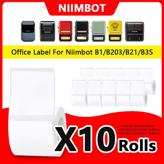 Niimbot B21/B1/B203 Mini Bluetooth Thermal Printer – Waterproof Oil-Resistant Label Maker with Adhesive Sticker Paper for Office Use