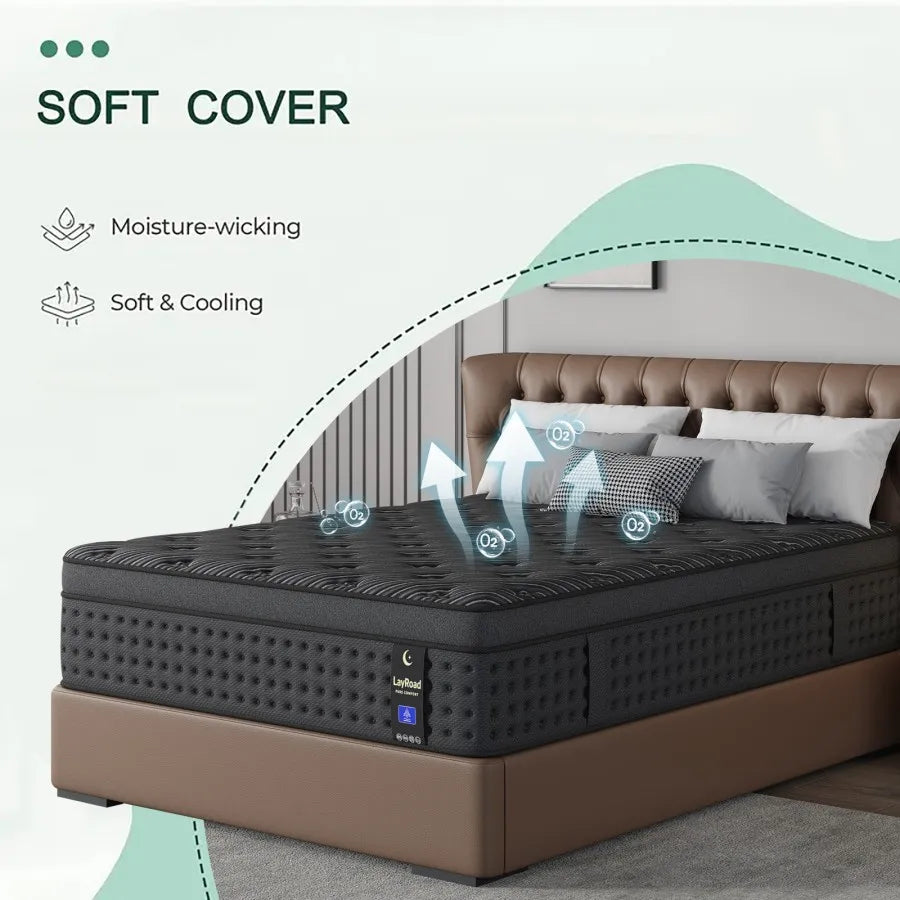 12-Inch Memory Foam Hybrid Mattress - Medium-Firm Pocket Spring Mattress in a Box for Twin, Full, Queen & King Beds