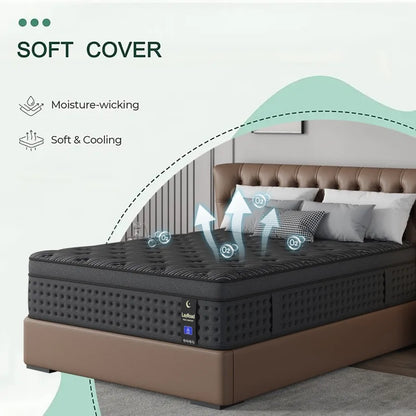 12-Inch Memory Foam Hybrid Mattress - Medium-Firm Pocket Spring Mattress in a Box for Twin, Full, Queen & King Beds