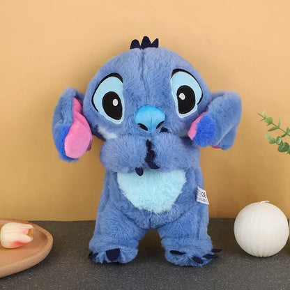 32CM Disney Stitch Plush Doll – Lighting & Music Soothing Baby Sleep Companion, Kawaii Breathing Plush Toy 2024