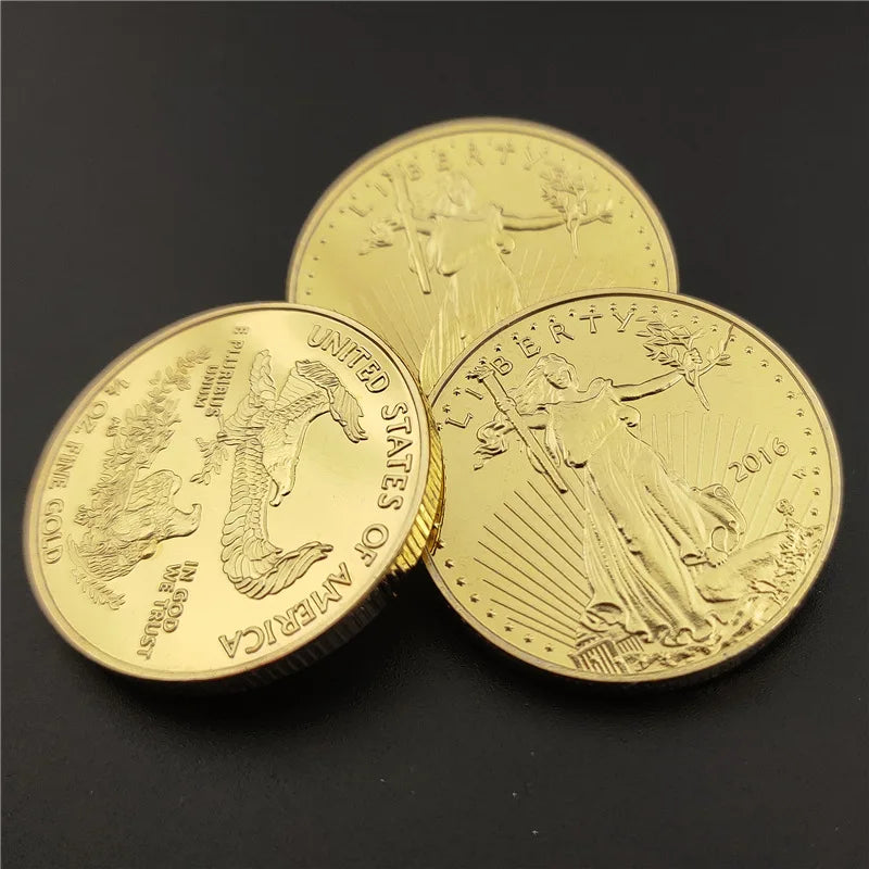 1/2 oz Fine Gold Collectible Coin — United States Statue of Liberty Challenge Coin, 2021/2016 New Year Gift