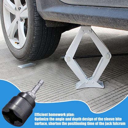 Universal Car Jack Adapter – Scissor & RV Stabilizer Drill Tool with Steel Ball Joint Rod for Impact Wrench and Vehicle Disassembly
