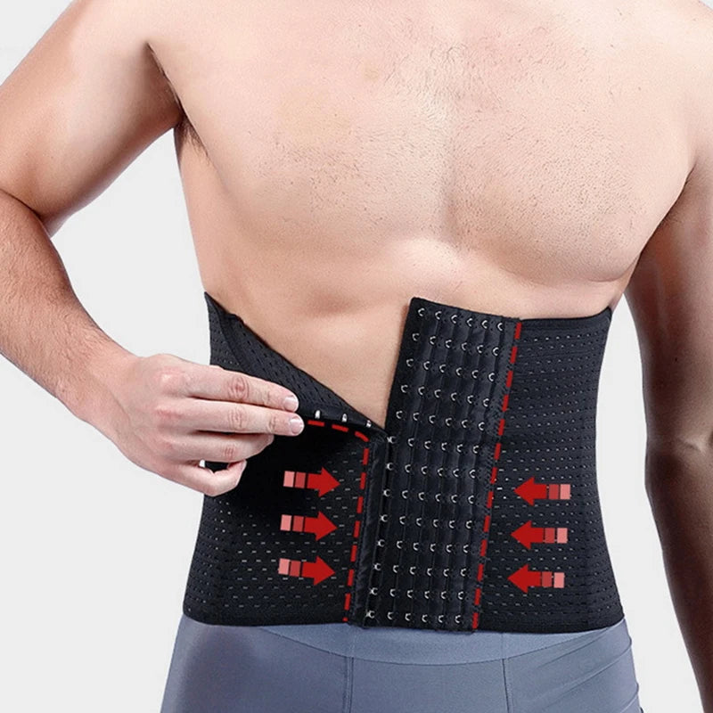 Men Slimming Waist Trainer Belt – Body Shaper Corset for Abdomen & Belly Control Fitness Compression Shapewear Tummy Trimmer Belt