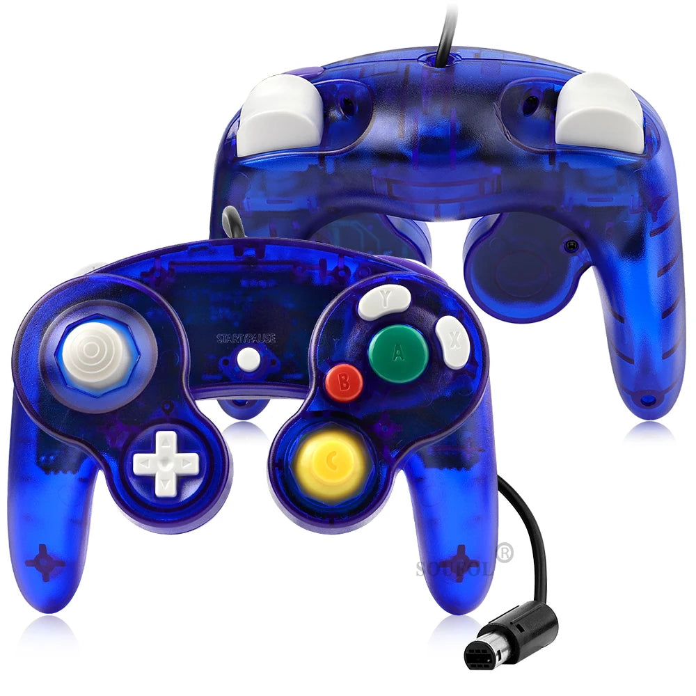 Transparent Wired Game Controller for GameCube NGC – Replacement Handheld Joystick for Video Game Console
