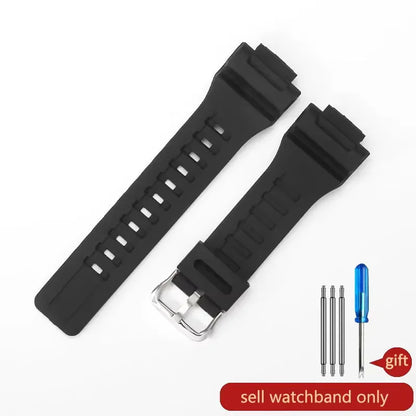Silicone Resin Watchband for Casio Watches - 18mm Replacement Strap for AQ-S810W, W-735H, AE-1000W, SGW-300H, MRW-200H & Compatible Models